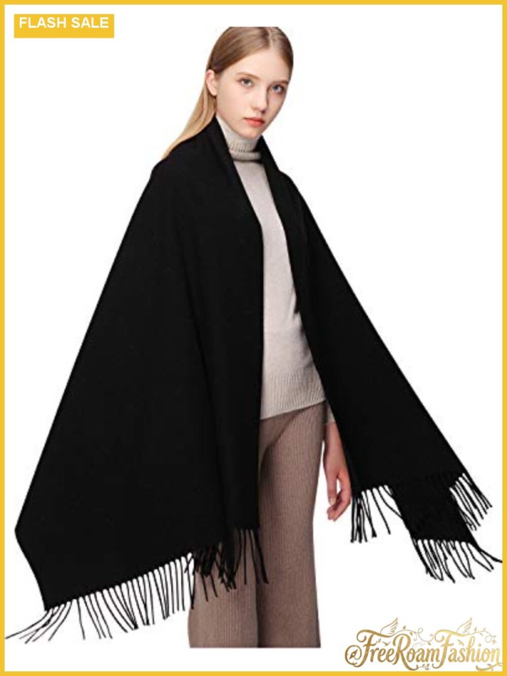 100% Wool Pashmina Shawl Wrap Warm Winter Scarf